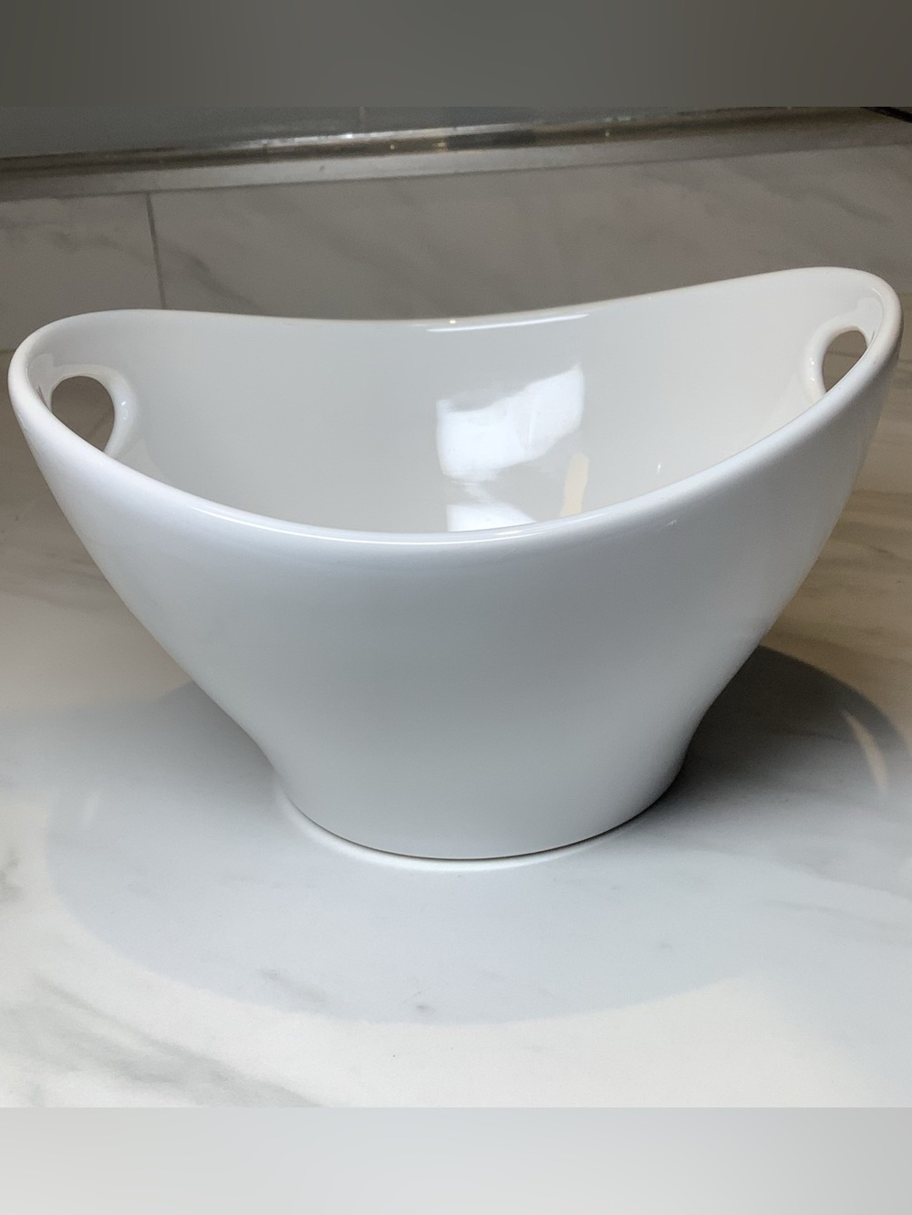 Matceramica Contemporary European Round Handled Coupe Bowl No Trim